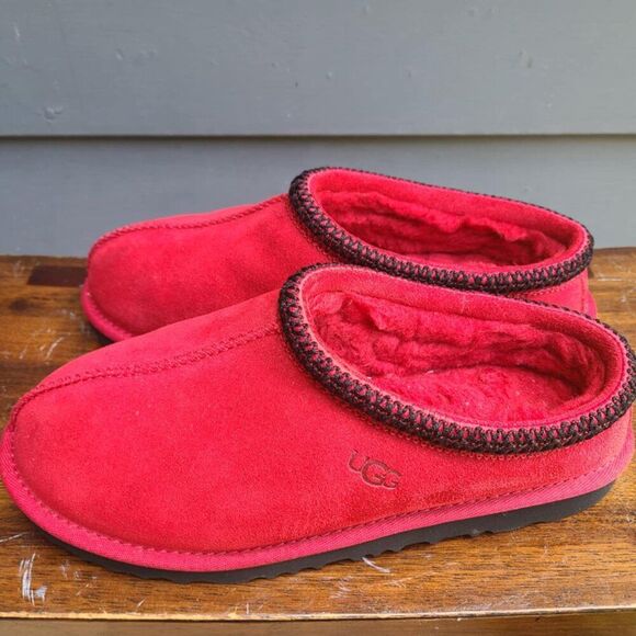 UGG Tasman II Red Suede Shearling Slippers size 6 NIB!  NEW! - Picture 6 of 13